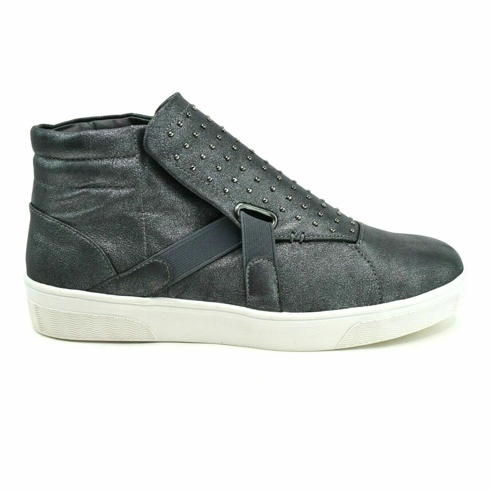 Mootsies Tootsies Shoes Womens Mavis Gray 8.5 High Top Walking Sneaker Studs NEW